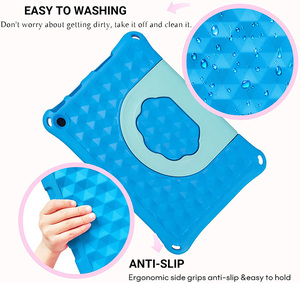 Étui de tablette mignon EVA pour enfants pour <span class=keywords><strong>Amazon</strong></span> <span class=keywords><strong>Kindle</strong></span> Fire HD 10 2021 poignée pliable béquille antichoc couverture arrière robuste - Product Image 6