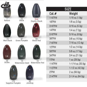 Pesas de tungsteno baratas al por mayor para pesca de lubina, pesas de tungsteno para flipping - Product Image 2