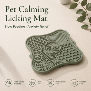 Premium OEM/ODM Costom Silicone Pet Lick <b>Mat</b> for Dogs & <b>Cats</b>, Multi-Area-Use Slow Feeder & Anxiety Relief Pad, Dishwasher Safe - Product Image 2