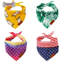 Elégant Polyester Chien Accessoires Divers Motif Imprimé Noeud Papillon Collier Foulard Bandana Triangle Bavoir Foulard pour Animaux de Compagnie