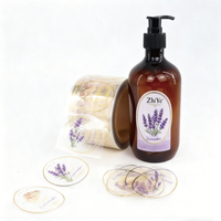 Autocollant en vinyle transparent imperméable imprimé sur mesure, adhésif PET, étiquette pour flacon cosmétique