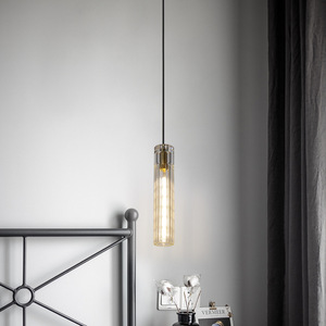 Lustre en cuivre massif de style nordique, luxe léger, tête unique, lampe en cristal postmoderne haut de gamme pour chambre à coucher et salle à manger - Product Image 2