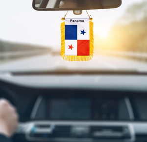 Drapeau de pays du Panama imprimé double face de haute qualité Mini bannière frangée à accrocher à la fenêtre de la <span class=keywords><strong>voiture</strong></span> - Product Image 2