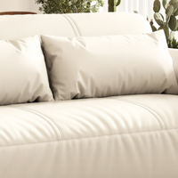 Cremeweißes Schlafsofa Multifunktionales Sofa Platzsparendes Ausziehbares Schlafsofa mit Massivholz-Akzenten für Wohnzimmer