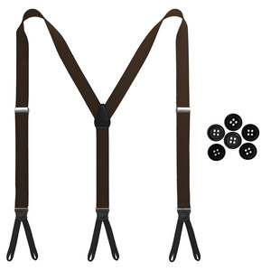 <span class=keywords><strong>Bretelles</strong></span> vintage pour homme, couleur unie, forme en Y, 3 clips, avec extrémité à 6 boutons, idéales pour les mariages, les fêtes et les événements formels - Product Image 3