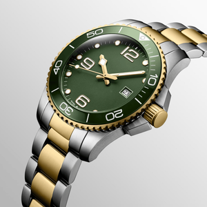 Reloj mecánico de acero inoxidable Longinesing con una gran esfera verde dorada y marcadores de hora llamativos para uso diario - Product Image 4