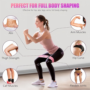 Fascia da palestra antiscivolo in tessuto di poliestere ad alta elasticità popolare fascia di resistenza all'anca - Product Image 4