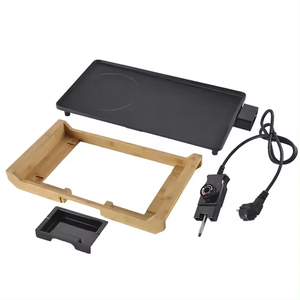 Aifa Teppanyaki <span class=keywords><strong>Plancha</strong></span> avec boîtier en bambou gril de table électrique avec revêtement antiadhésif 2000W gril teppanyaki grill intérieur - Product Image 5
