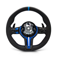 Volant semi-cuir avec boutons bleus M1 M2 pour BMW F01 F07 F10 F11 F15 F16 F20 F22 F30 F31 F32 F34 F36 M3 F80 M4 F82