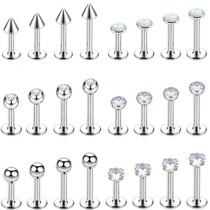 Vente en gros de bijoux de piercing en acier chirurgical 316L à filetage interne, type labret, pour lèvre, Monroe, Méduse, cartilage, hélix, tragus, 16G - Product Image 2
