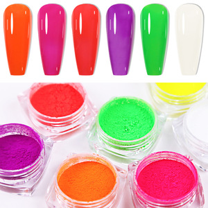 Polvo de Uñas Iridiscente Brillante Ultrafino Luminoso Perlado de Alto Brillo en 12 Colores Neón, Venta Caliente - Product Image 1