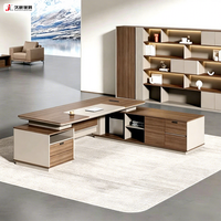 JIUSHUN Mobilier de bureau commercial, Table de direction de luxe pour PDG, Bureau de direction moderne