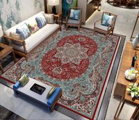 Vente directe d'usine, tapis de salon moderne géométrique en polyester à séchage rapide, antidérapant, écologique, doux et confortable