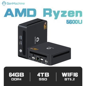 Mini PC GenMachine 5 5600U Radeon Vaga7, 6 Núcleos, 12 Subprocesos, 1G LAN, Wifi, BT 5.2, Win11, 3 Pantallas, 2HD, 2USB 3.0, Ryzen 5 5600U H - Product Image 1
