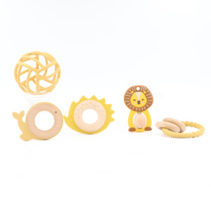 Nouveau design de jouets de dentition sensoriels pour bébé coffret cadeau hochet doux au <span class=keywords><strong>crochet</strong></span> sans BPA et anneau de dentition en bois jouet de dentition pour bébé - Product Image 5