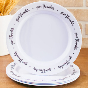 Jour de Thanksgiving BRICOLAGE mélamine donnant assiettes luxe - Product Image 2