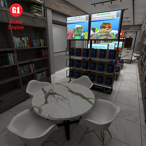 Modern Heavy Duty Eco-Friendly Library Display <b>Wall</b> Shelves Customized Practical Book Display Cabinets LED Light Bookstore Decor - Product Image 4