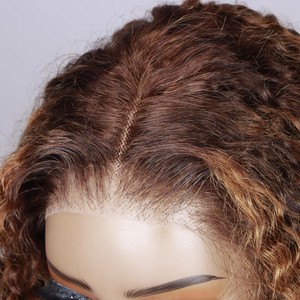 Parrucche Foxen da <span class=keywords><strong>30</strong></span> Pollici Senza Colla con Frontale in Pizzo per Donne Nere, Parrucca Frontale in Pizzo HD 13x4, 100% Capelli Umani Vergini, Parrucca Ondulata Profonda con Highlights - Product Image 3