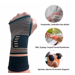 Penjepit pergelangan tangan pereda nyeri pergelangan tangan olahraga mengetik lengan kompresi penopang pergelangan tangan tembaga - Product Image 3