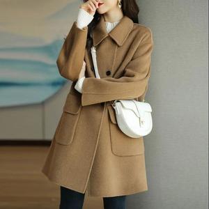 Nuevo <span class=keywords><strong>Abrigo</strong></span> Largo de Lana para Mujer, <span class=keywords><strong>Talla</strong></span> <span class=keywords><strong>Grande</strong></span>, Otoño/Invierno, Versión Holgada, Estilo Elegante - Product Image 4