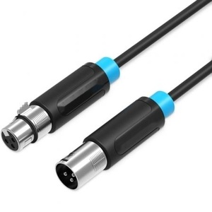 Câble stéréo - câble de 2 m, avec connecteurs XLR mâle et femelle, couleur noire, idéal pour l'audio professionnel et les connexions - Product Image 1