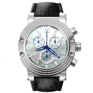 Boîtier en acier inoxydable solide montre chronographe de taille grand visage à quartz avec mouvement suisse U6127 - Product Image 5