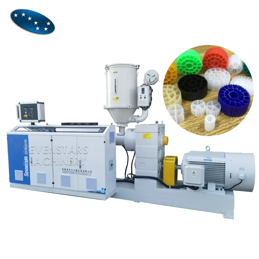 Plastic Mbbr Biofilm Filter Drager Pijp Maken Machine Hdpe Bio Filter Media Extrusie Lijn