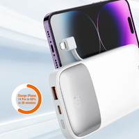 LDNIO PQ19 Nouveauté Vente Chaude Chargeur de Batterie Externe Portable à Charge Rapide 2 en 1 Câbles Intégrés Batterie Externe 10000mAh