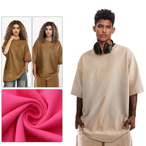 AK03 Vente en gros de t-shirts vierges 100% coton, impression graphique personnalisée, t-shirt pour homme, lavage à l'acide - Product Image 3