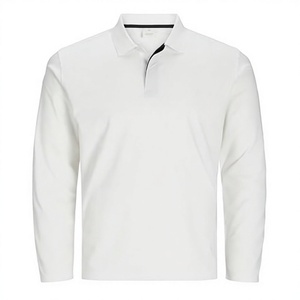 Chemise à manches longues pour homme, géométrique, unie, respirante, 100% polyester tricoté, noir/blanc, taille moyenne - Product Image 3