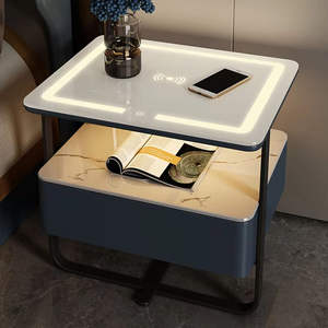 <span class=keywords><strong>Meuble</strong></span> <span class=keywords><strong>de</strong></span> maison haut <span class=keywords><strong>de</strong></span> gamme, table d'appoint intelligente, plateau en céramique frittée, table <span class=keywords><strong>de</strong></span> chevet avec serrure à empreintes digitales et éclairage LED décoratif. - Product Image 3
