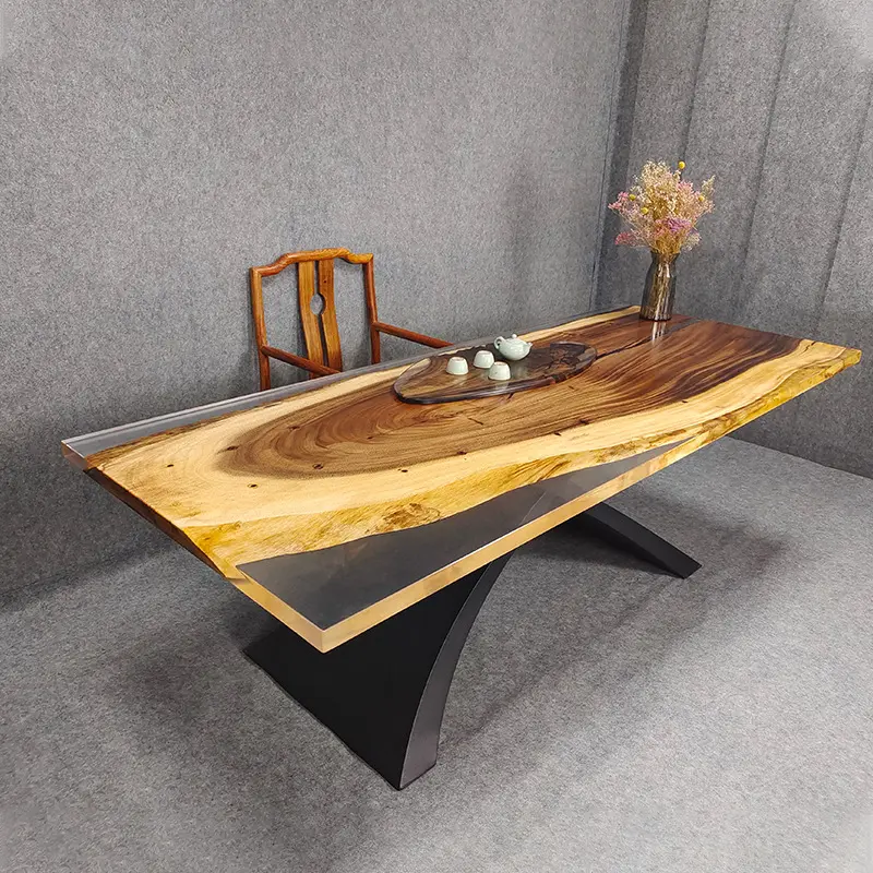 Yeni popüler mobilya tasarımı yemek masaları ev resaturant iç tasarım fikri epoksi ahşap masa