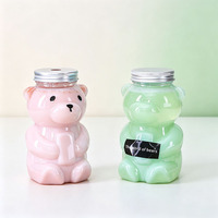 Bouteille en plastique épaisse portable en forme d'ours Teddy pour animaux de compagnie, idéale pour les jus et les boissons – Vente en gros