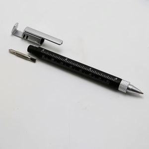 Stylo multifonction 6 en 1 avec règle, niveau, tournevis double tête, support de téléphone, stylet, stylo à bille - Product Image 4