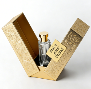 Boîte cadeau de parfum de luxe portable magnétique en forme de V personnalisée avec emballage rigide écologique réutilisable pour femmes, tailles 10 ml-100 ml - Product Image 1
