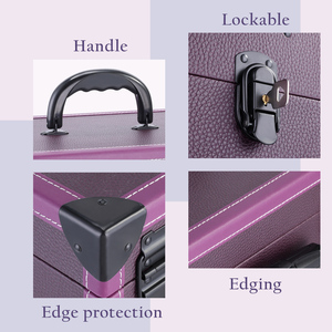 Manicure Storage Trolley Leather Nail Polish Organizer <b>Case</b> Professional <b>Makeup</b> Suitcase Box Carrier Travel Cosmetic Train <b>Case</b> - Product Image 4