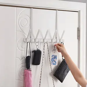 Colgador de metal decorativo para ropa, 6 ganchos de hierro para puerta de alambre