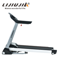 Tapis roulant multifonction Lijiujia avec moniteur de fréquence cardiaque, fonction de réduction des chocs, machine de course intérieure avec entrée AUX