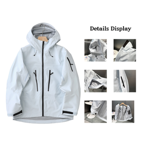 Chaqueta Impermeable y Cortavientos para Montañismo, Camping y Aventuras al Aire Libre, con Capucha, Revestimiento Sólido, Transpirable, con Cierre de Cremallera - Product Image 3