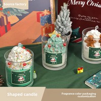 LANJO Weihnachten Handgemachte Tassenförmige Duftkerze Geschenkbox Geburtstagsgeschenk für Frauen Weihnachtsfeiertag Hochwertige Kreative Dekoration