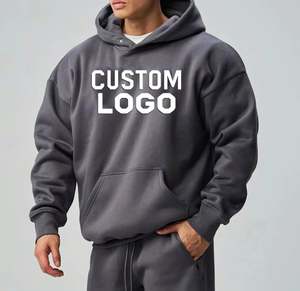 Sudaderas con Capucha de Alta Calidad, 380g, Sin Cordones, de Felpa, con Hombros Caídos, para Hombre, de Algodón, al por Mayor, con Impresión y Bordado Personalizados - Product Image 6