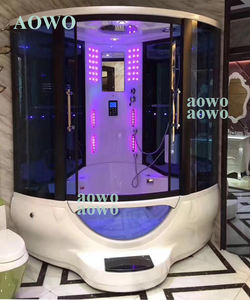 Boîte de sauna à vapeur humide de luxe American Corner haute qualité cadre en verre inoxydable salle de bain industrie utilisation avec TV seks film regarder - Product Image 3