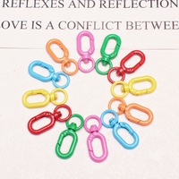 Porte-clés coloré en forme de U à ressort, en alliage, peint, motif 8 caractères, accessoire DIY pour bijoux