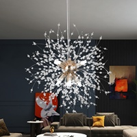 Lustre Pendentif Nordique à Hauteur Réglable Effet Feu d'Artifice, Suspension Moderne Pissenlit pour Salon et Maison