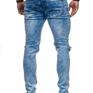 Pantalones Vaqueros de Mezclilla para Hombre, Estilo Hip Hop, Cintura Media, 100% Algodón Lavado, con Detalle de Bolsillo Rasgado, Venta al Por Mayor - Product Image 4