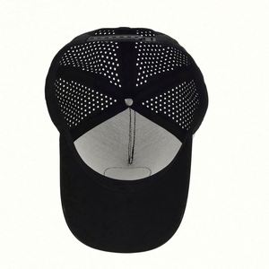 Wholesale Custom Unstructured 5 Panel <b>Frame</b> Baseball Cap Laser Cut Hole Rubber PVC Logo Common Adjustable Professional OEM - Product Image 6
