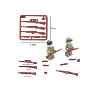 Venta al por mayor equipo Rifle pistola 98K 8X espejo pistola Segunda Guerra Mundial soldado accesorios ejército militar armas Kit bloques de construcción - Product Image 1