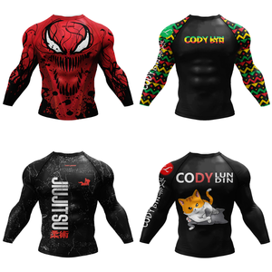 Unisex Custom Eco-Friendly Compression <b>Gym</b> <b>Sets</b> Long Sleeve Polyester/Nylon Rashguard for Fighting Sports Like BJJ - Product Image 1