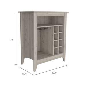 DB New Canaan Light <b>Grey</b> 6-Bottle 1-Drawer 1-Shelf Bar <b>Cabinet</b> - Product Image 5