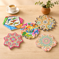 Sous-verres en céramique 3D personnalisés en relief, absorbants, en pierre, avec support en liège, pour la décoration intérieure, cadeau, vente en gros